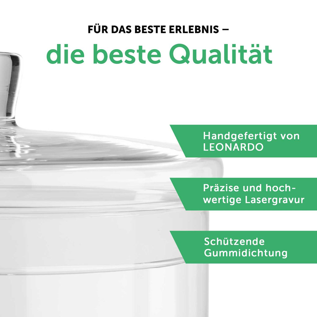Leonardo Keksglas mit Gravur "Der beste Papa aller Zeiten" & Wunschname