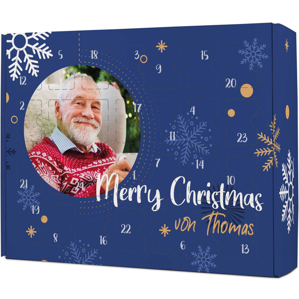 Personalisierter DIY Adventskalender Fotomotiv Kreis mit Foto & Namen zum selbst Befüllen
