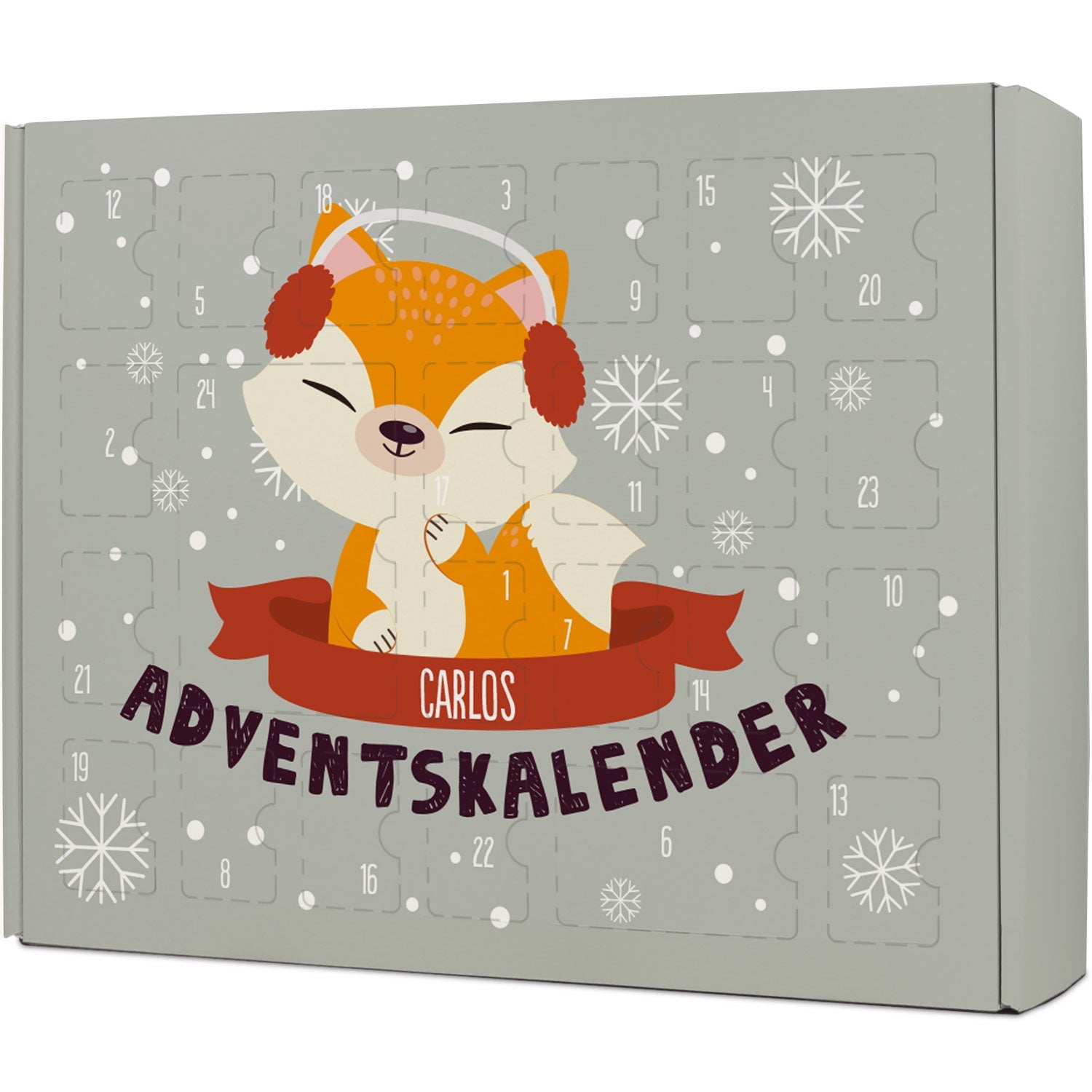 Personalisierter DIY Adventskalender mit Weihnachtstiere Design zum selbst Befüllen