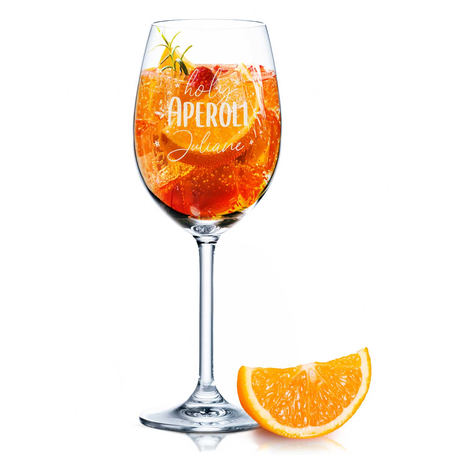 Leonardo Weinglas mit Gravur "Holy Aperoli" mit Namen