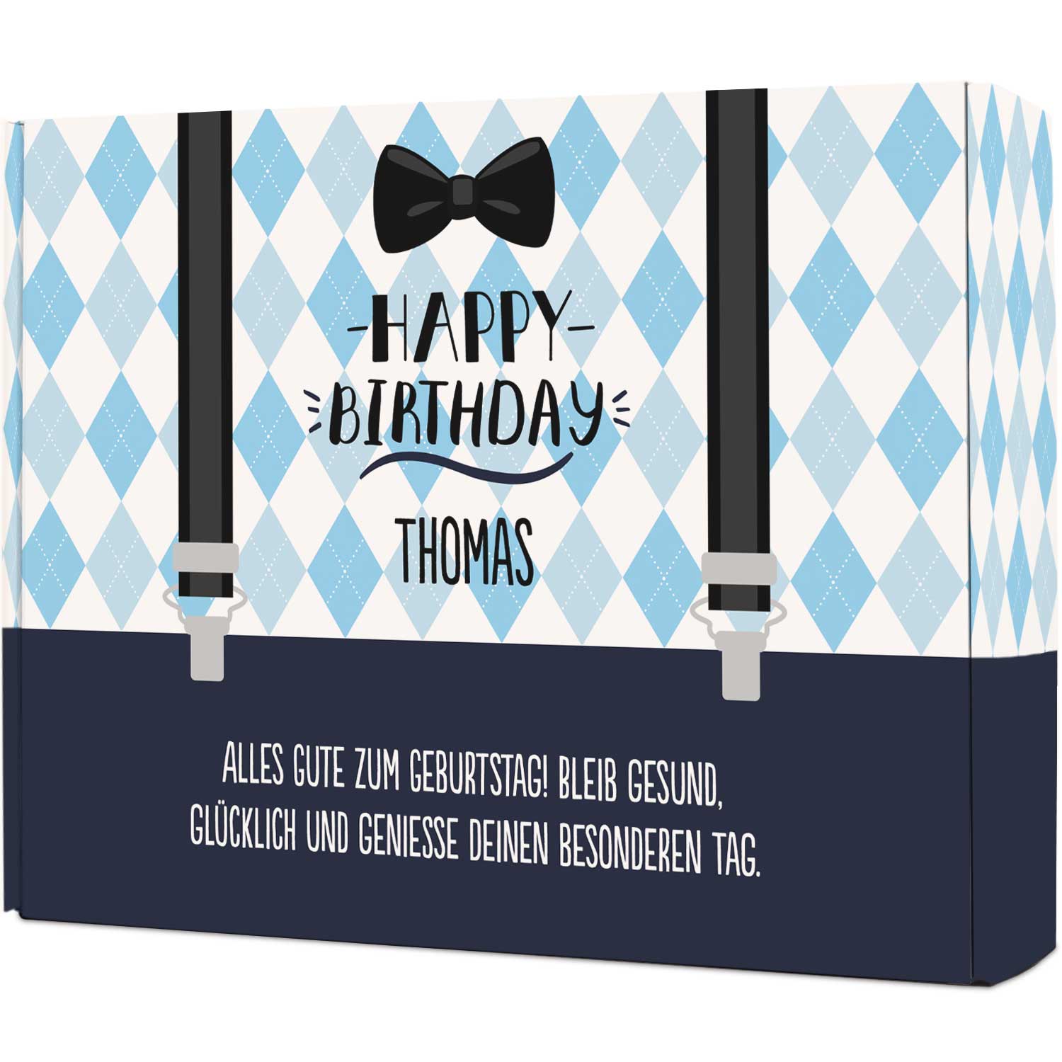 Personalisierte DIY Geschenkbox - Hosenträger mit Wunschtext