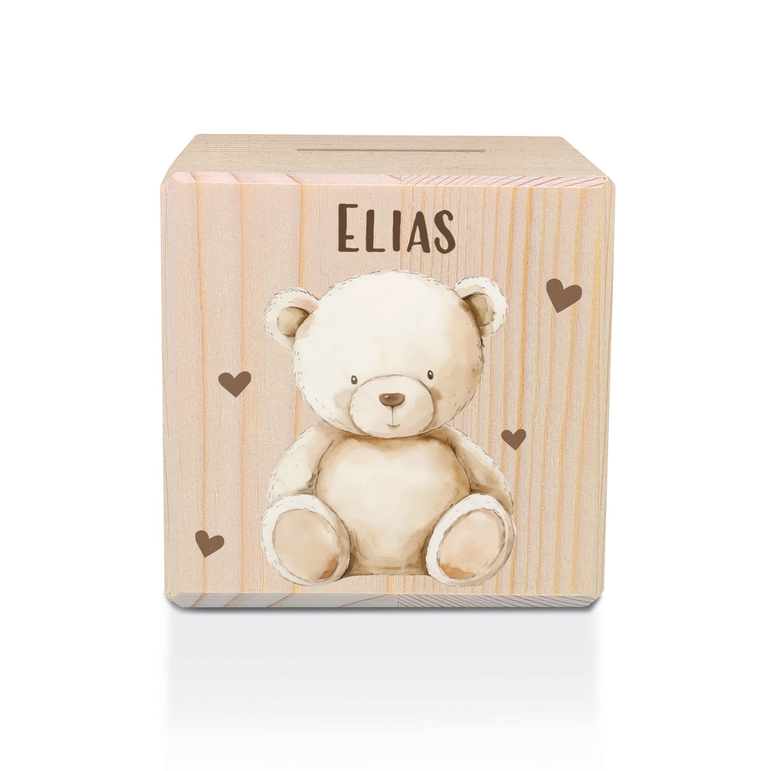 Spardose aus Holz - Tiere Kinder