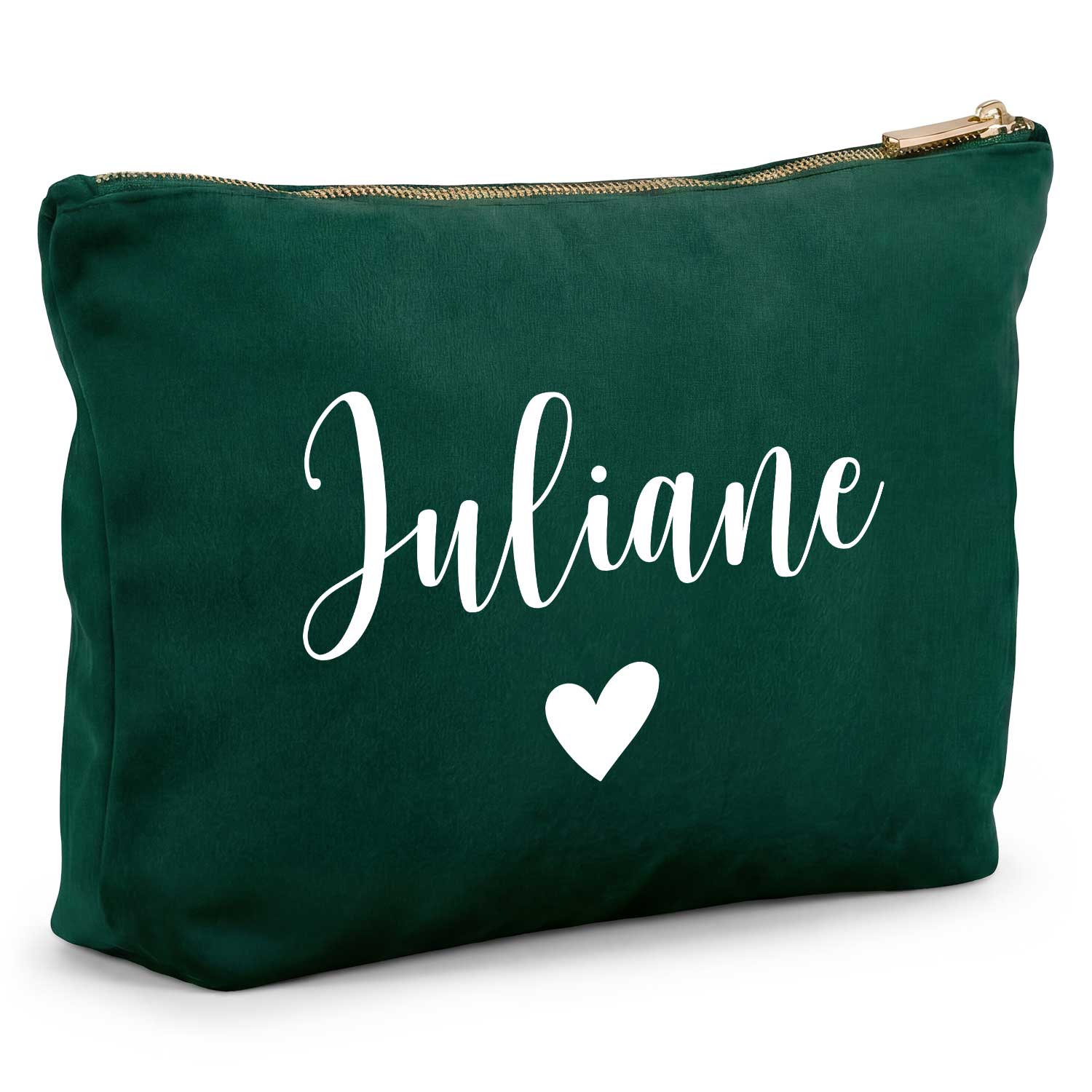 Personalisierte Samt Kosmetiktasche mit Name für Kosmetik & MakeUp