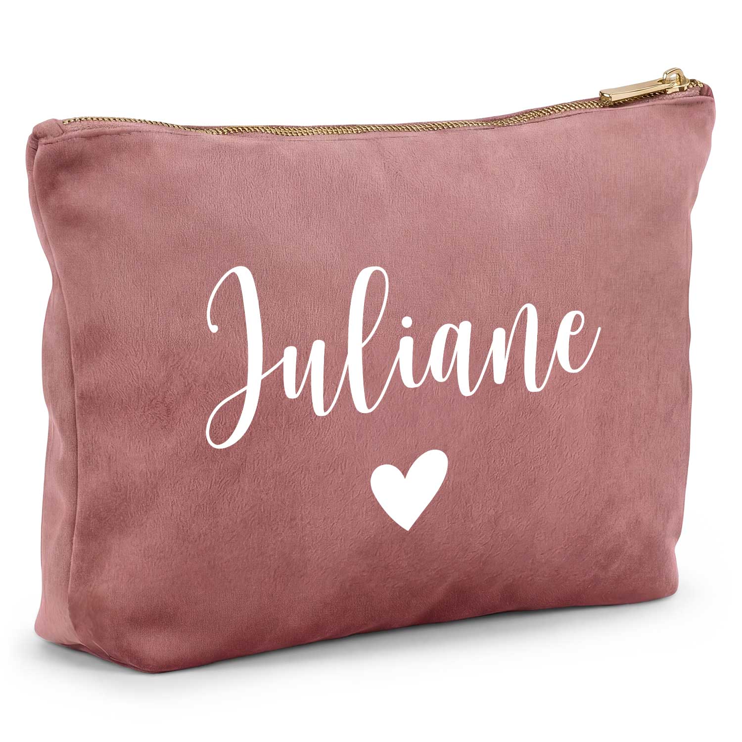 Personalisierte Samt Kosmetiktasche mit Name für Kosmetik & MakeUp