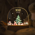 Kinder LED Nachtlicht mit Sockel aus Holz - "Geschenktiere"