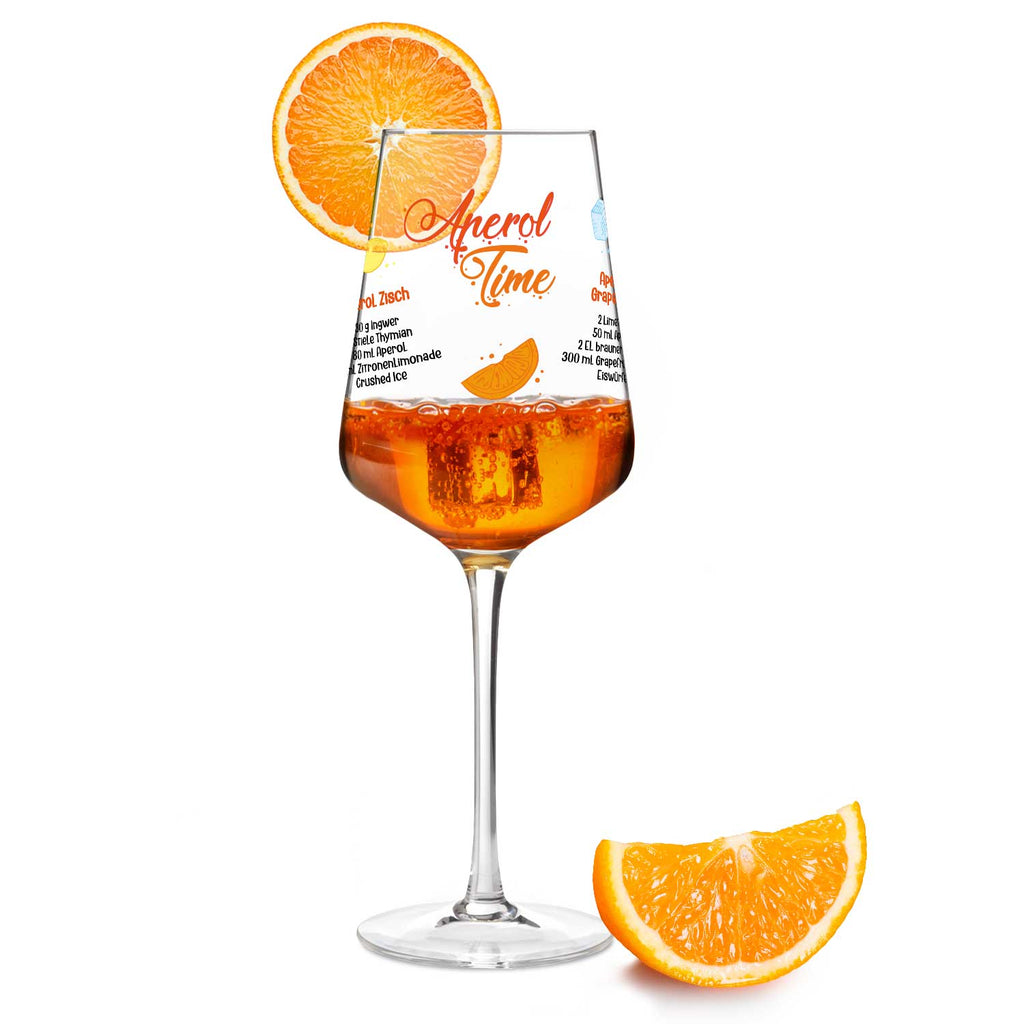 Leonardo Weinglas mit UV Druck "Aperol Rezepte" - 360° Gravur