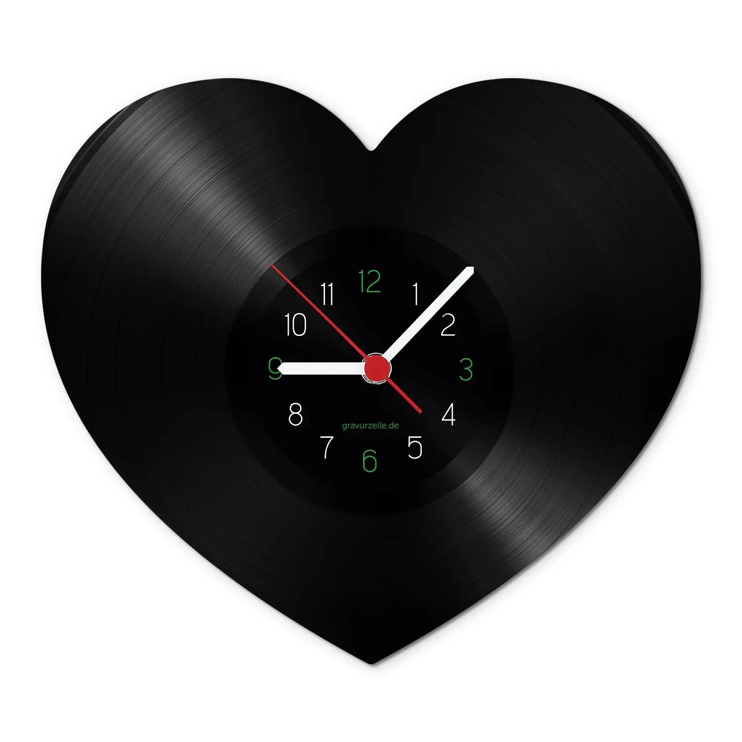 Wanduhr aus Vinyl Heartbeart