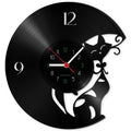 Wanduhr aus Vinyl Katze