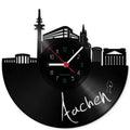 Wanduhr aus Vinyl Skyline Aachen