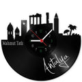Wanduhr aus Vinyl Skyline Antalya