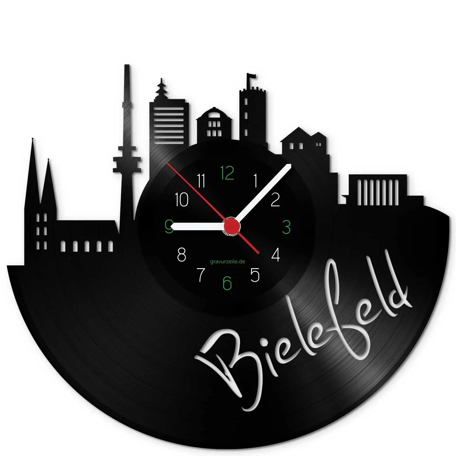 Wanduhr aus Vinyl Skyline Bielefeld