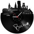 Wanduhr aus Vinyl Skyline Bochum