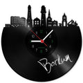 Wanduhr aus Vinyl Skyline Borkum