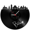Wanduhr aus Vinyl Skyline Büsum