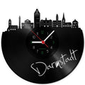 Wanduhr aus Vinyl Skyline Darmstadt