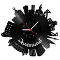 Wanduhr aus Vinyl Skyline Dortmund 2017