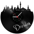 Wanduhr aus Vinyl Skyline Dresden