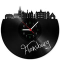 Wanduhr aus Vinyl Skyline Flensburg