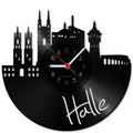 Wanduhr aus Vinyl Skyline Halle an der Saale