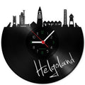Wanduhr aus Vinyl Skyline Helgoland