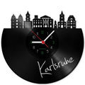 Wanduhr aus Vinyl Skyline Karlsruhe