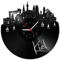Wanduhr aus Vinyl Skyline Kiel