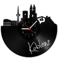 Wanduhr aus Vinyl Skyline Koblenz