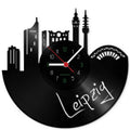 Wanduhr aus Vinyl Skyline Leipzig