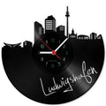 Wanduhr aus Vinyl Skyline Ludwigshafen
