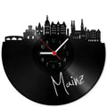 Wanduhr aus Vinyl Skyline Mainz