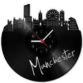 Wanduhr aus Vinyl Skyline Manchester