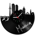 Wanduhr aus Vinyl Skyline Mannheim