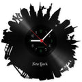 Wanduhr aus Vinyl Skyline New York 2017