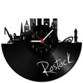 Wanduhr aus Vinyl Skyline Rostock