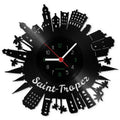 Wanduhr aus Vinyl Skyline Saint Tropez 2017