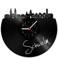 Wanduhr aus Vinyl Skyline Schwelm