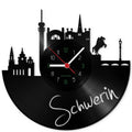 Wanduhr aus Vinyl Skyline Schwerin