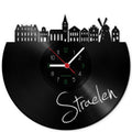 Wanduhr aus Vinyl Skyline Straelen