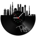 Wanduhr aus Vinyl Skyline Tokyo