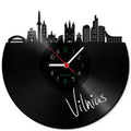 Wanduhr aus Vinyl Skyline Vilnius