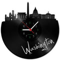 Wanduhr aus Vinyl Skyline Washington