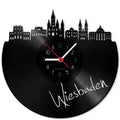 Wanduhr aus Vinyl Skyline Wiesbaden