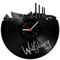 Wanduhr aus Vinyl Skyline Wolfsburg