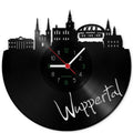 Wanduhr aus Vinyl Skyline Wuppertal
