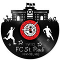 Fussball Wanduhr aus Vinyl Vereinsliebe FC St. Pauli