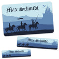 Schuletiketten mit Namen - Ritter Design - 100 Aufkleber in verschiedenen Größen