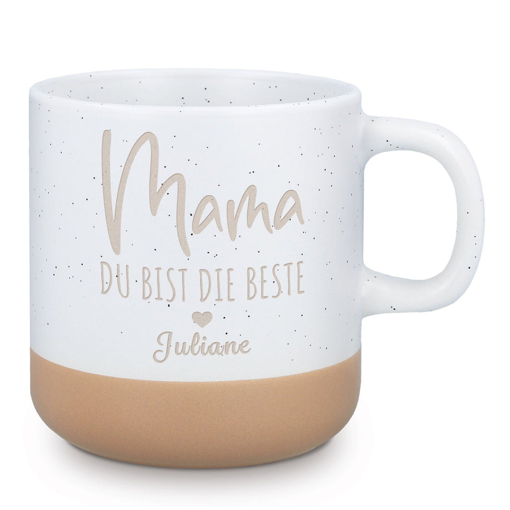 Gravierte Steingut Tasse - Mama Du bist die Beste
