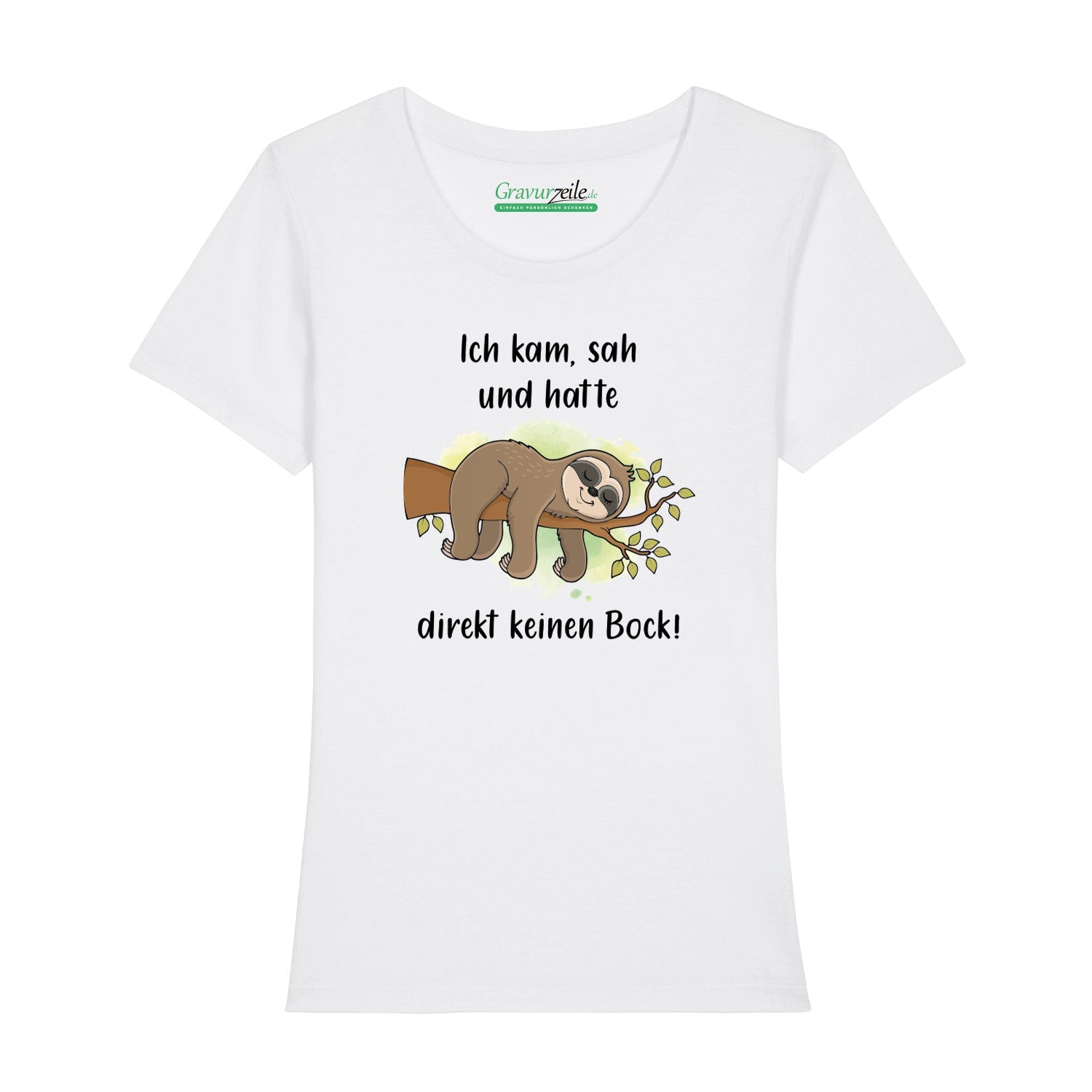 Bedrucktes T-Shirt für Damen - Ich kam sah kein Bock