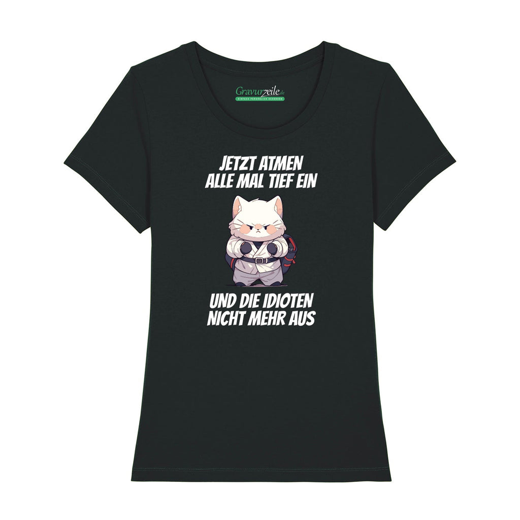 Bedrucktes T-Shirt für Damen - Jetzt atmen alle mal