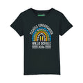 Bedrucktes T-Shirt für Kinder - Tschüss Kindergarten Regenbogen Blau